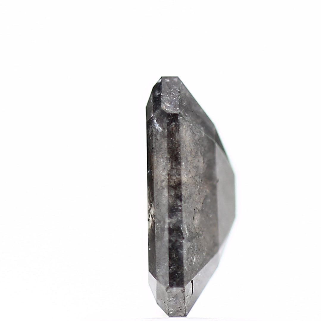 1.32 Carat 7.90 MM Fancy Gray Emerald Salt and Pepper Diamond - Blackdiamond