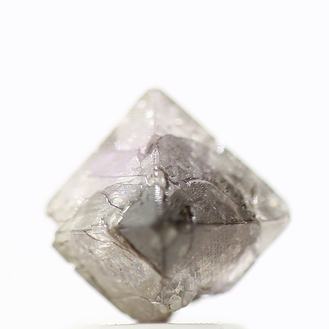 1.86 Carat Uncut Raw Diamond Octahedron Fancy Pink Purple Diamond - Blackdiamond