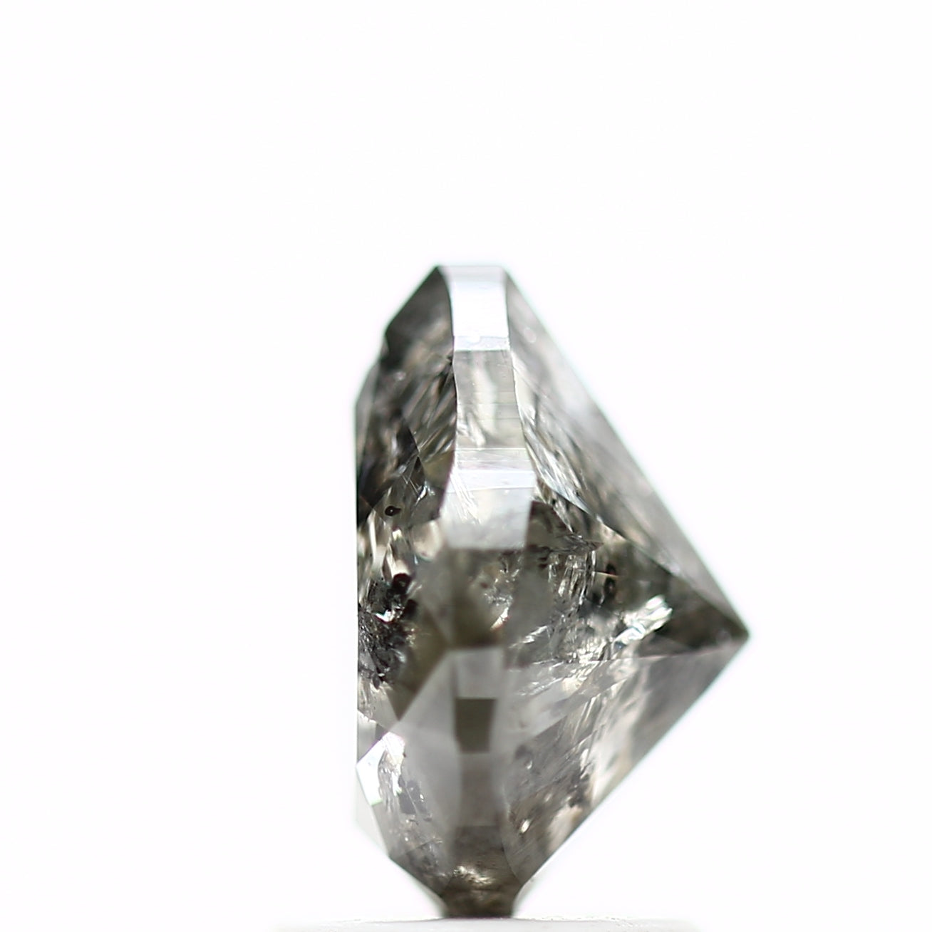 2.05 Carat Loose Gray Salt and Pepper Pear Natural Diamond 8.64 MM