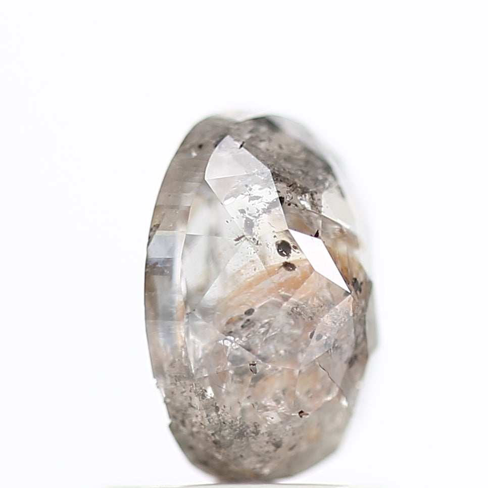 1 Ct Salt and Pepper Diamond Oval Natural Rose Cut 7.13 MM