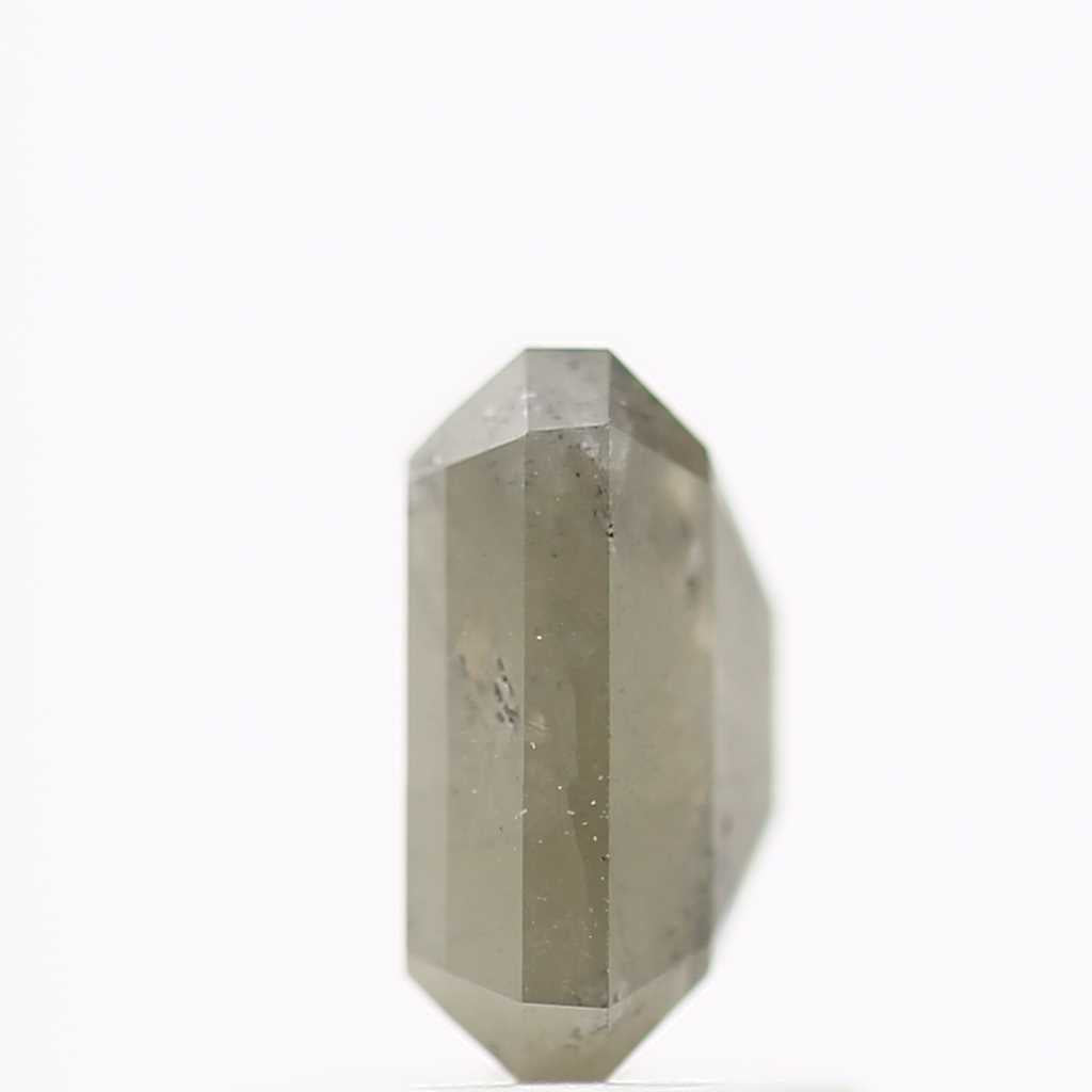 1.27 Carat 6.54 MM Natural Rustic Gray Emerald Shape Loose Diamond - Blackdiamond