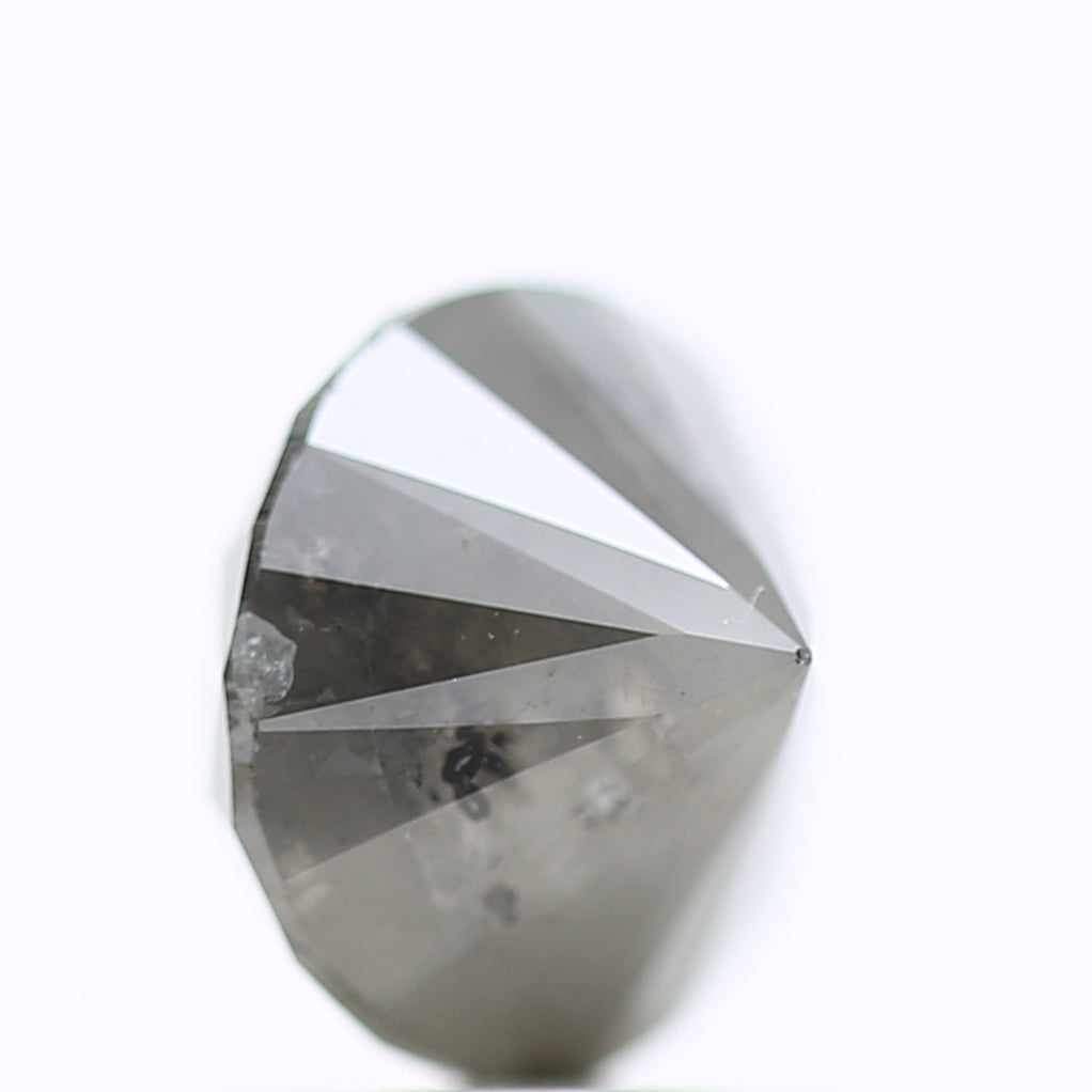 1.95 Carat Natural Round Salt Pepper For Fancy Grey Diamond Ring