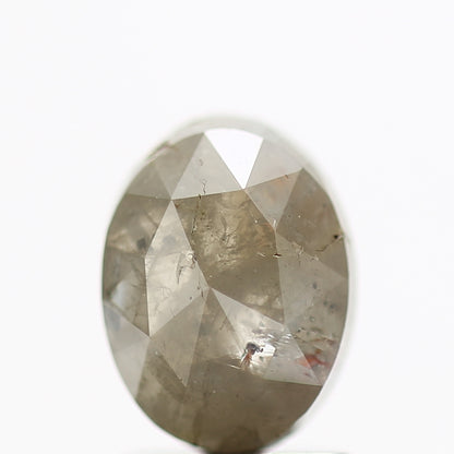 1.47 Ct Rustic Gray Oval Cut Natural Loose Diamond 8.10 MM