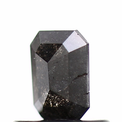 0.38 Carat 5.15 MM Natural Loose Black Emerald Salt and Pepper Diamond - Blackdiamond