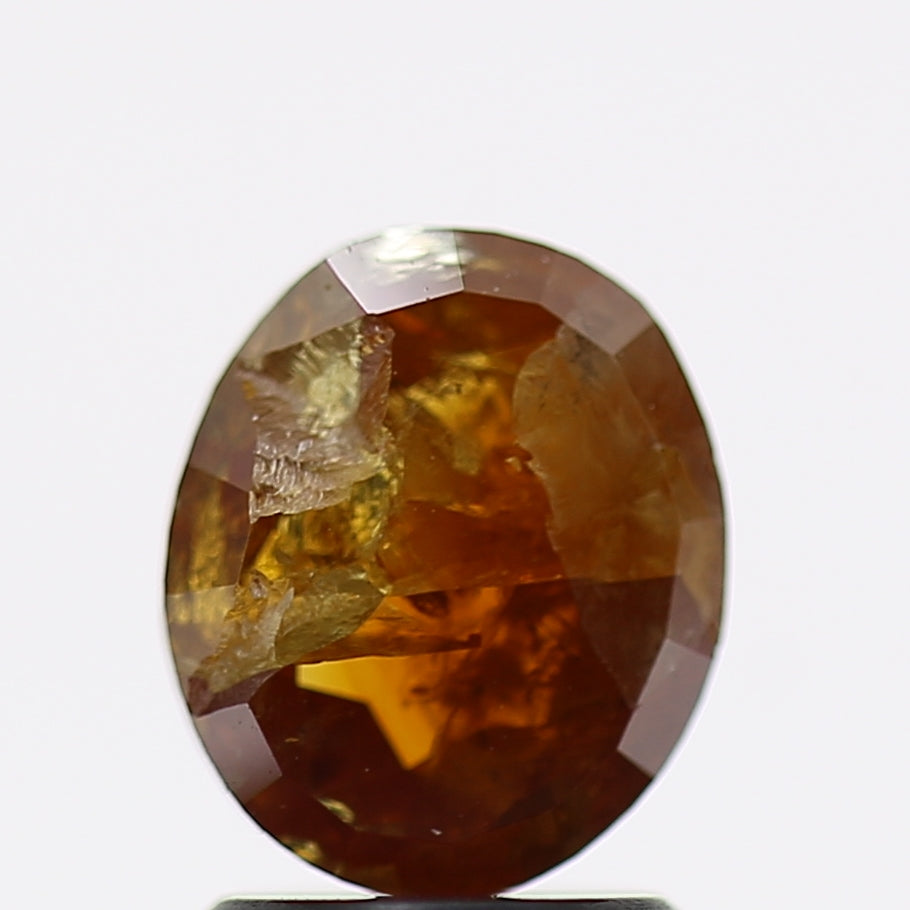 1.72 Carat Natural Cognac Brown Oval Salt and Pepper Diamond 8.2 MM