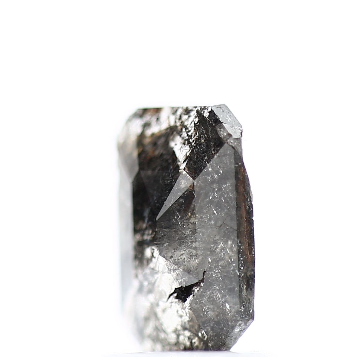 0.81 Carat 7.80 MM Natural Gray Emerald Salt and Pepper Loose Diamond - Blackdiamond