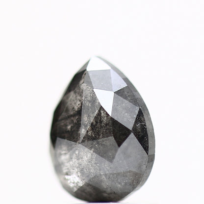 1.23 Carat Natural Rose Cut Fancy Gray Pear Diamond For Ring 7.51 MM