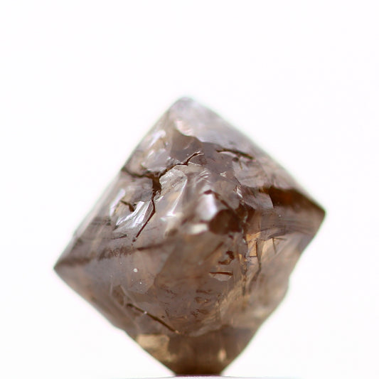 1.82 Carat Natural Fancy Cognac Brown Octahedron Rough Diamond 7.20 MM - Blackdiamond