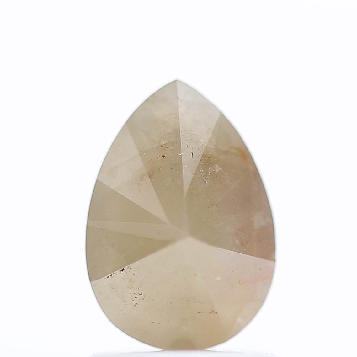 1.15 Carat Rustic Orange Gray Pear Cut Salt And Pepper Diamond 8.30 MM