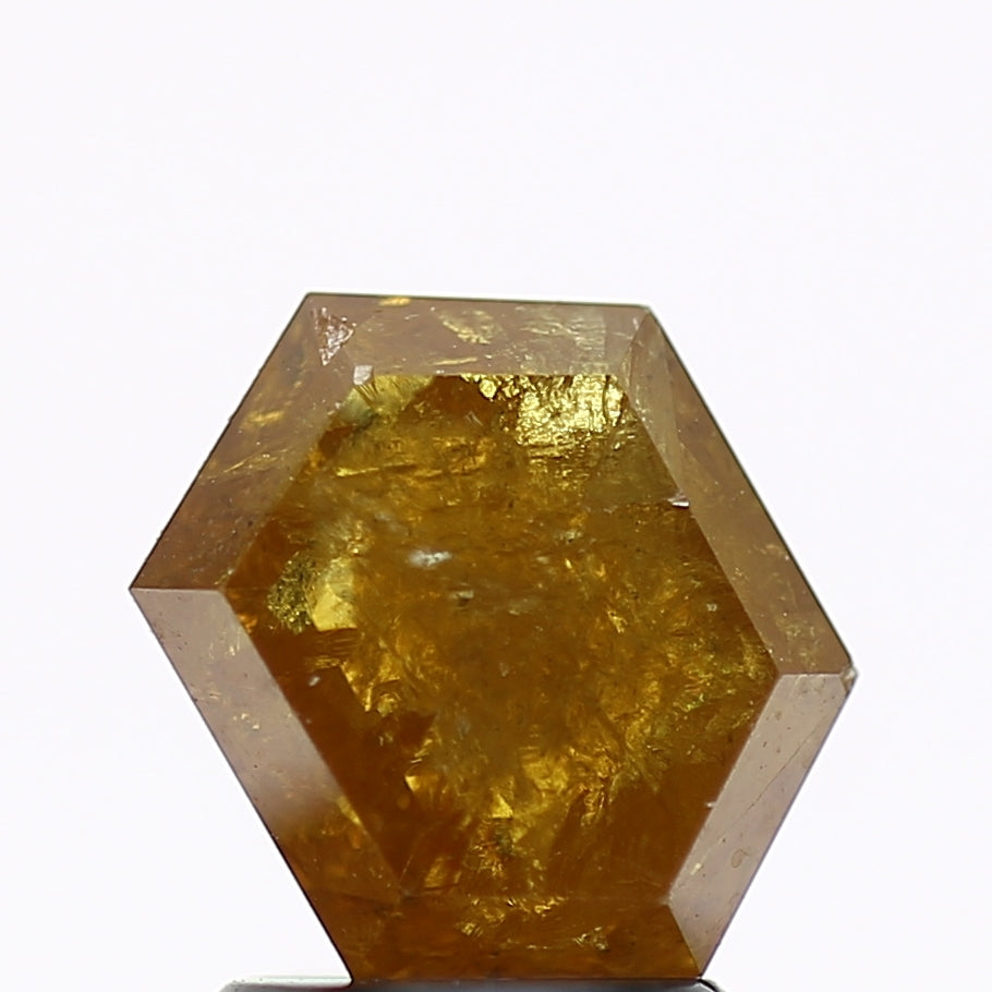 1.87 Carat Natural Yellow Hexagon Salt and Pepper Diamond 8.75 MM