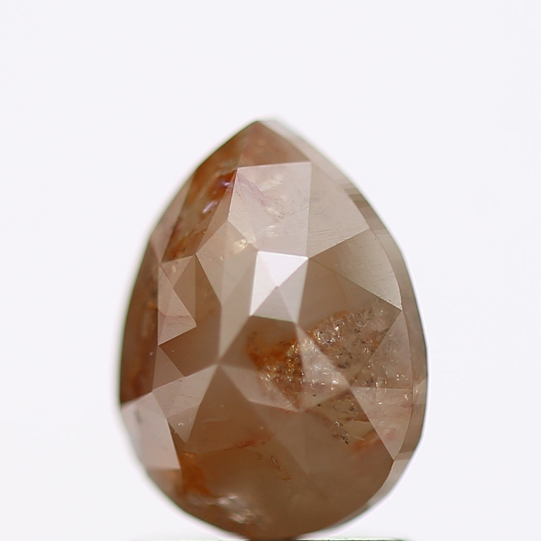 1.76 Carat Natural Pear Peach Orange Rustic Rose Cut Diamond SDM257