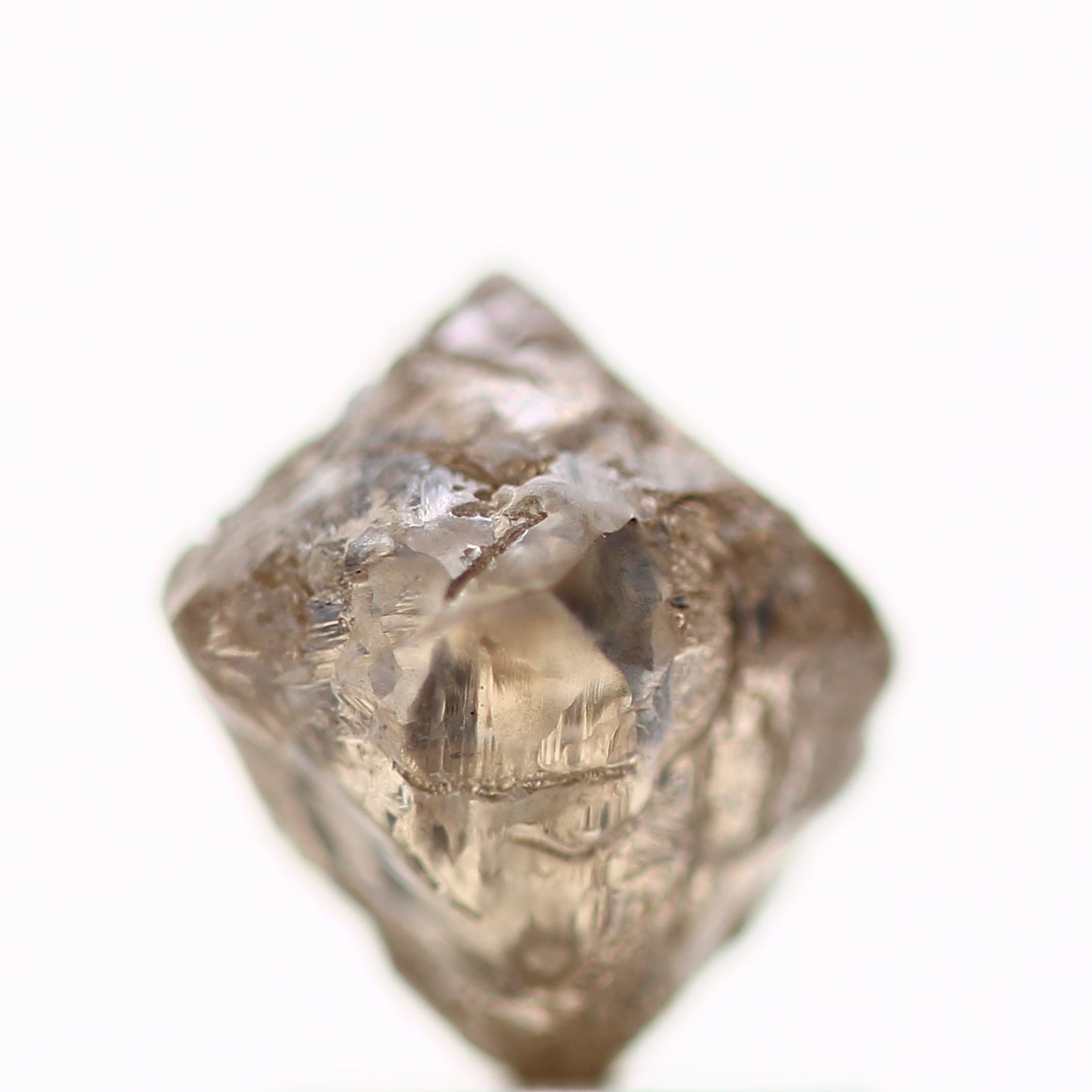 1.95 Carat Natural Octahedron Brown Crystal Raw Rough Diamond 6.50 MM - Blackdiamond