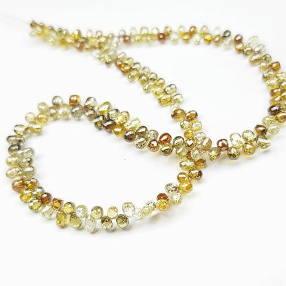 briolette yellow fancy beads necklace