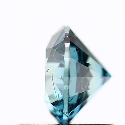 0.81 Carat Fancy Blue Diamond Round Cut Natural Loose Diamond 5.7 MM - Blackdiamond