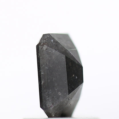 0.83 Carat 6.11 MM Natural Gray Emerald Shape Salt and Pepper Diamond - Blackdiamond