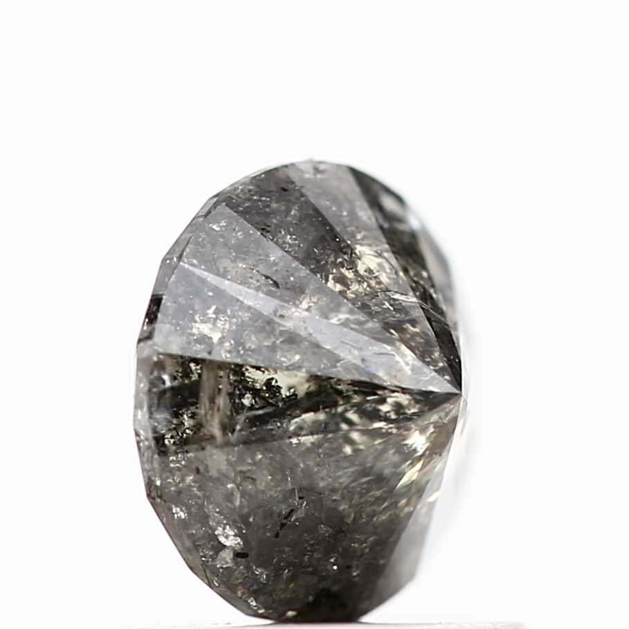 1.03 Carat Natural Fancy Black Round Salt and Pepper Diamond 6.3 MM - Blackdiamond