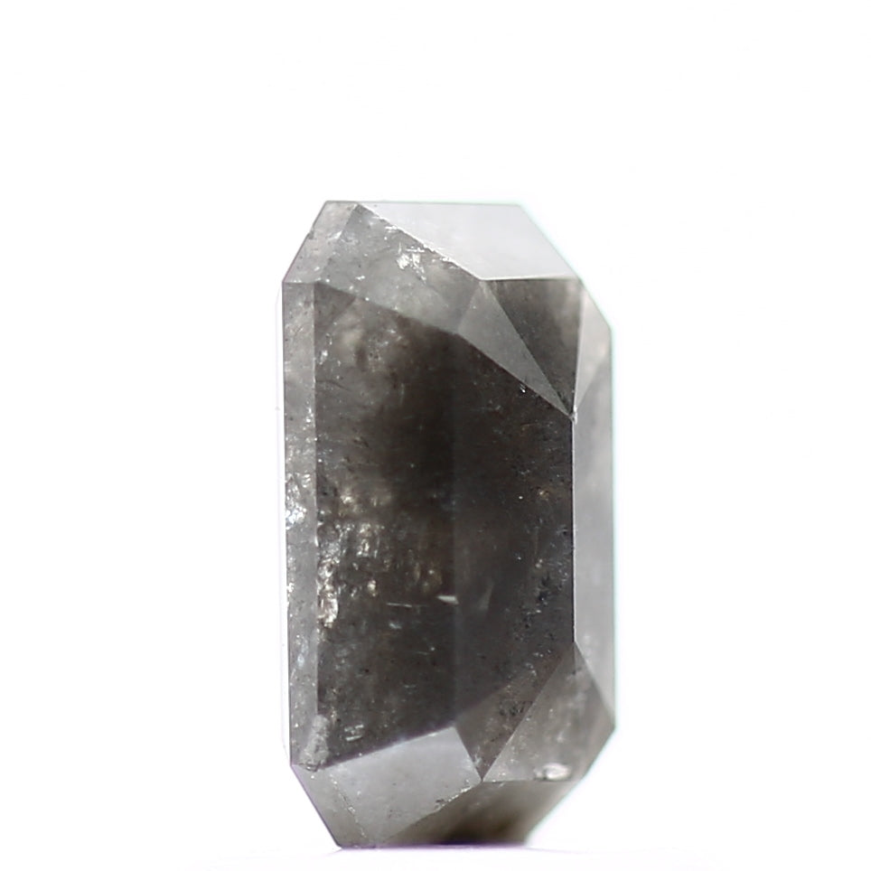 0.98 Carat 6.8 MM Gray Emerald Salt and Pepper Natural Loose Diamond - Blackdiamond