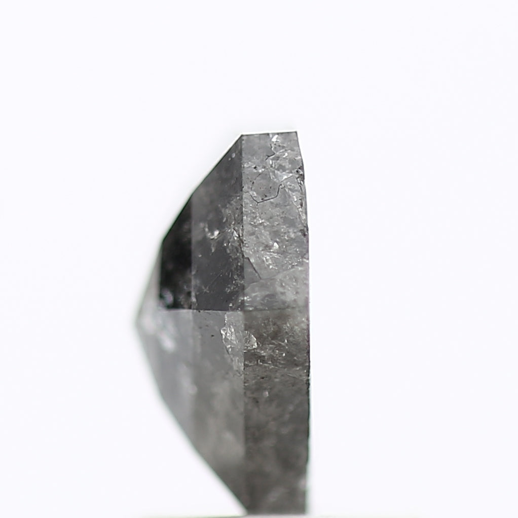 1.41 Carat Natural Gray Hexagon Salt And Pepper Diamond 8.83 MM