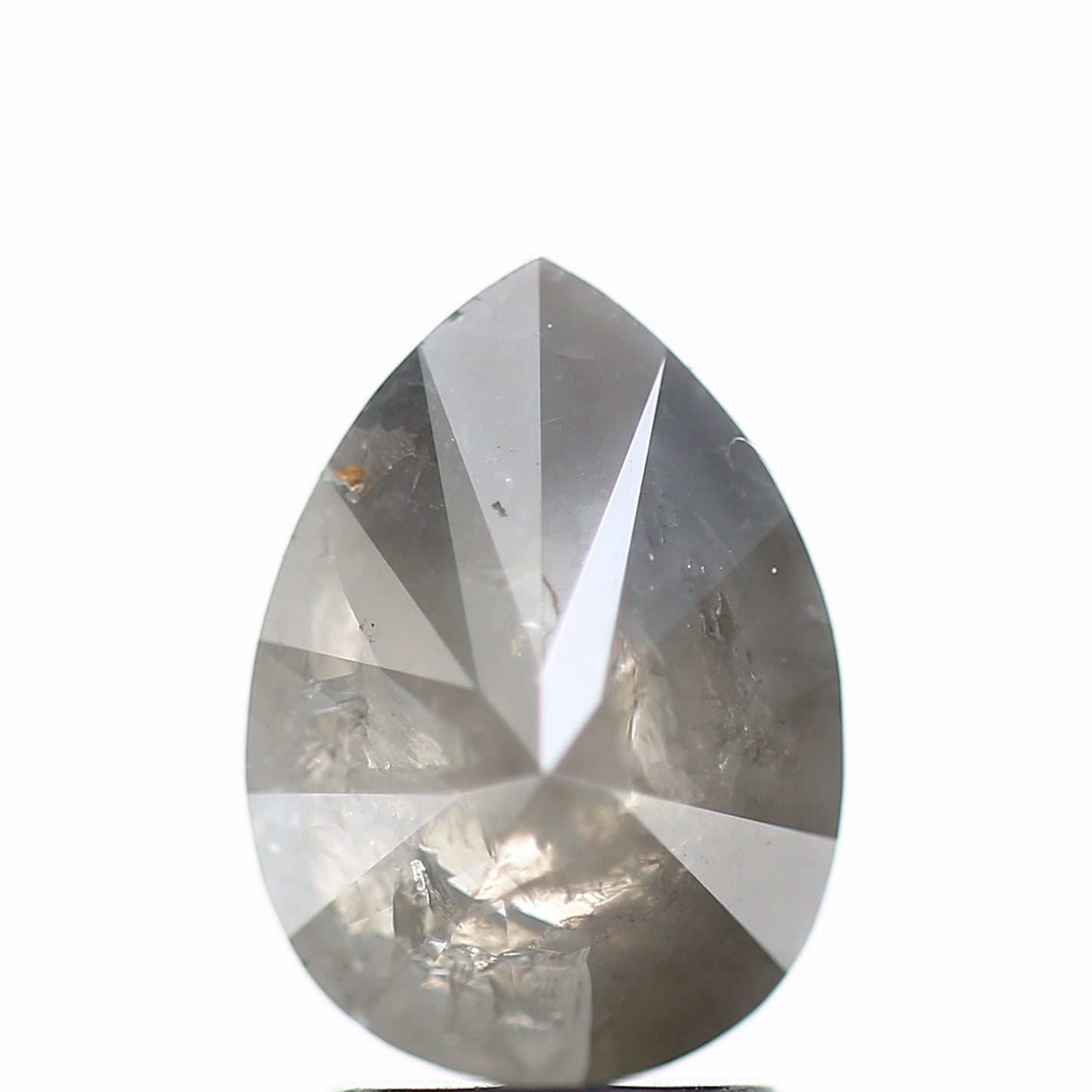 2.75 Carat Pear Salt and Pepper Gray Diamond 10.30 MM