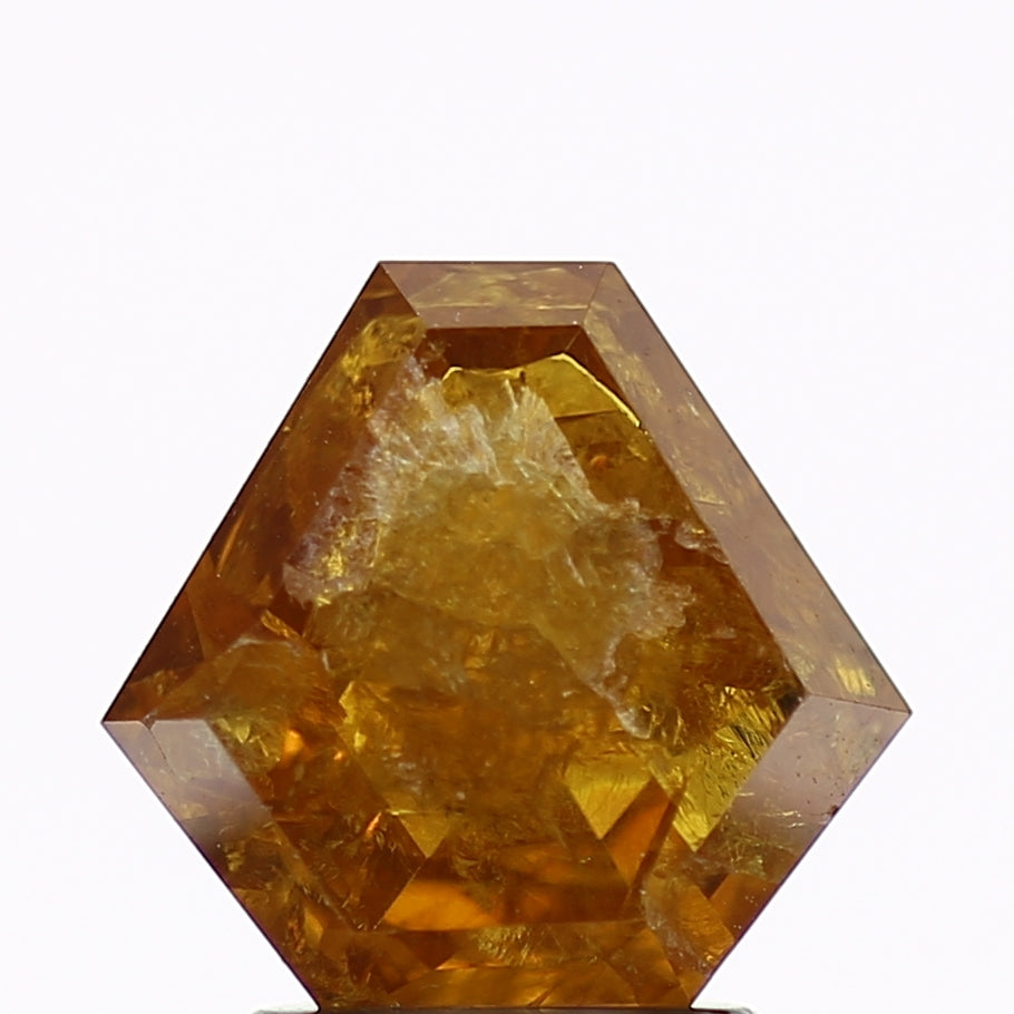 2 Carat Shield Salt and Pepper Diamond Natural Yellow Brown 8.12 MM