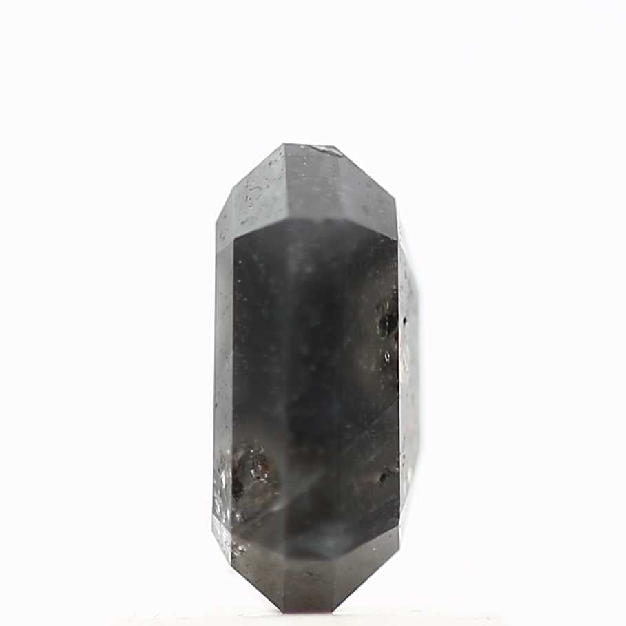 1.06 Carat 6.60 MM Natural Gray Emerald Cut Salt and Pepper Diamond - Blackdiamond