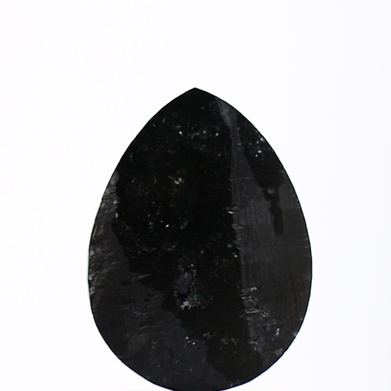 0.98 Carat Natural Black Pear Rose cut Salt Pepper Diamond