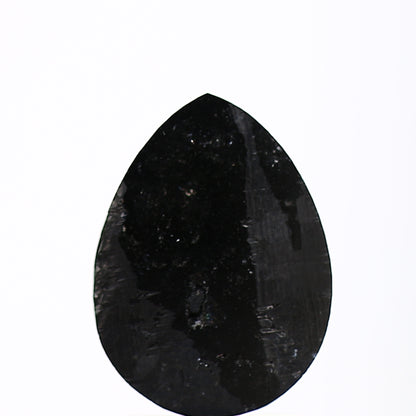 0.98 Carat Natural Black Pear Rose cut Salt Pepper Diamond