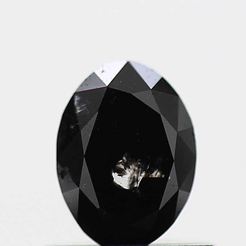 0.51 Carat Black Oval Cut Natural Diamond 5.9 MM