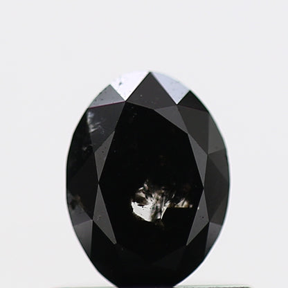 0.51 Carat Black Oval Cut Natural Diamond 5.9 MM