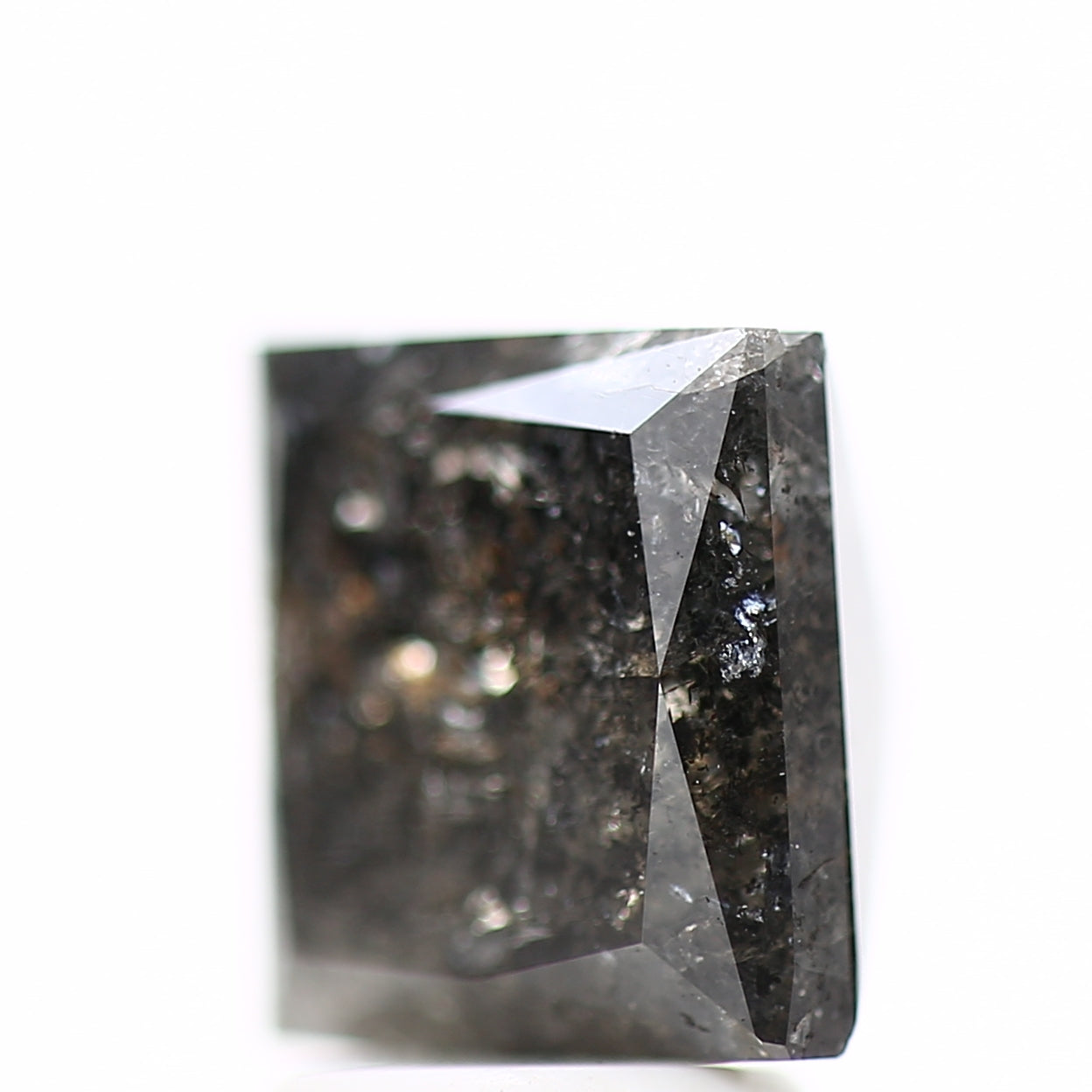 3.54 Carat 7.80 MM Natural Princess Salt and Pepper Diamond - Blackdiamond