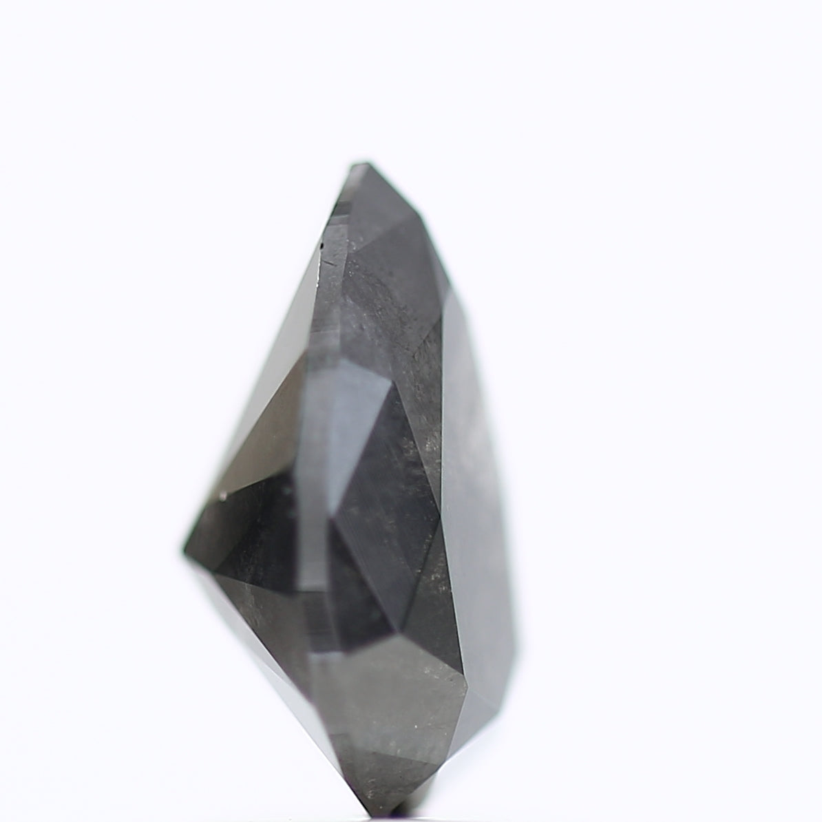 1.84 Carat Gray Black Salt and Pepper Pear Diamond 9.16 MM