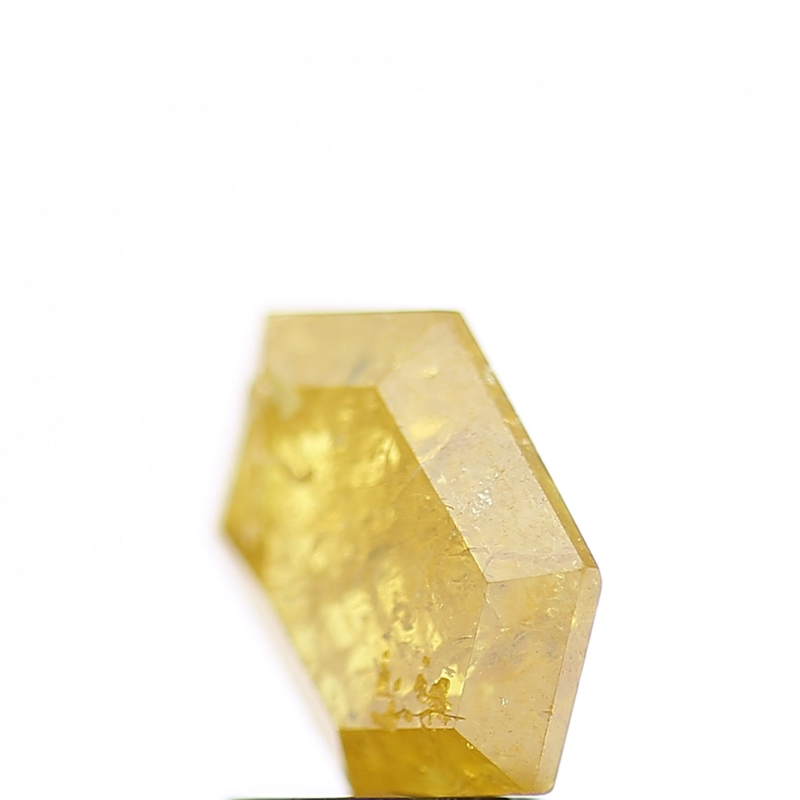 2 Carat Hexagon Salt and Pepper Diamond Elongated Fancy Yellow 10.50 MM