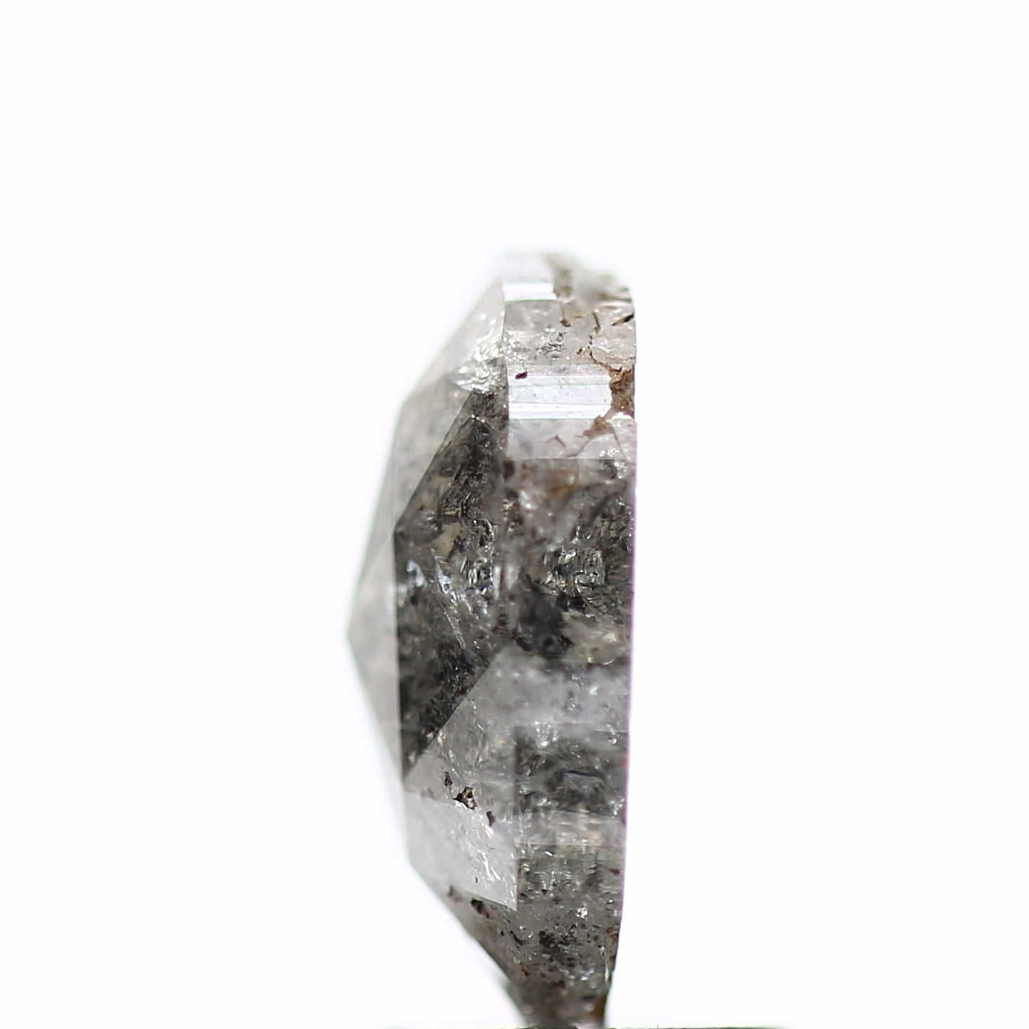 2.70 Carat Cushion Salt and Pepper Gray Loose Diamond 10.40 MM