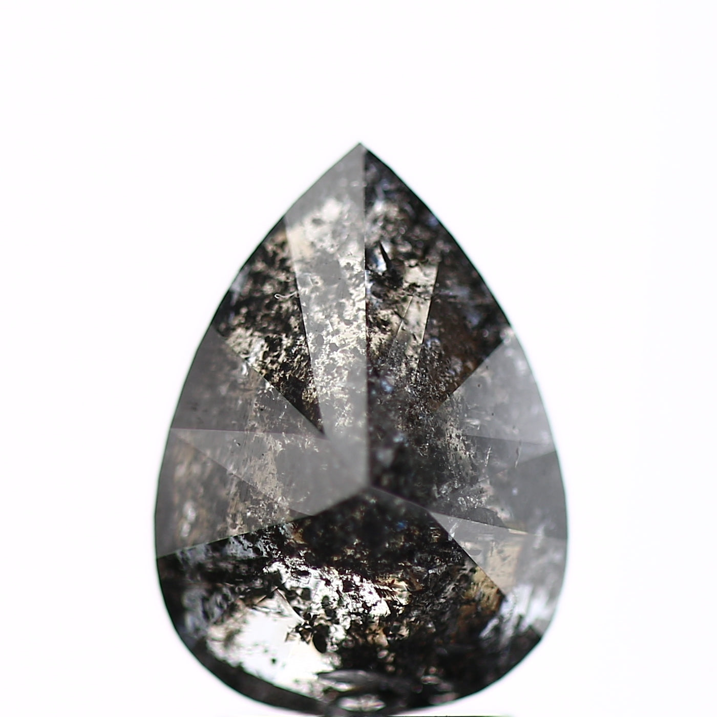 3.04 Carat Natural Black Salt and Pepper Pear Diamond sd9246