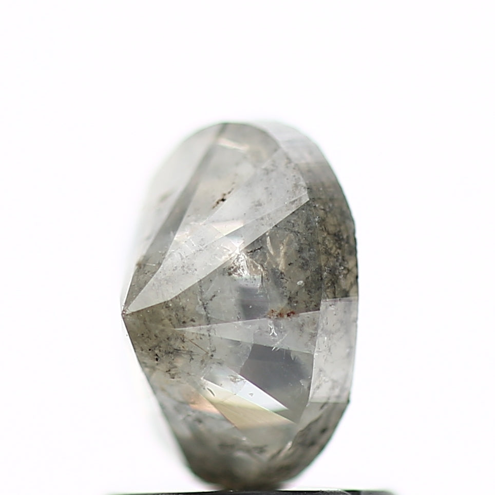 1.72 Carat Fancy Gray Oval Salt and Pepper Diamond 8.04 MM