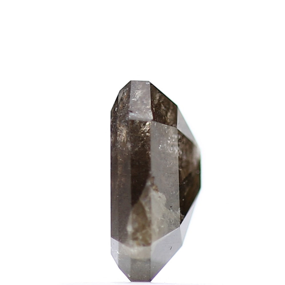 1.10 Carat 6.74 MM Natural Gray Rustic Emerald Shape Loose Diamond - Blackdiamond