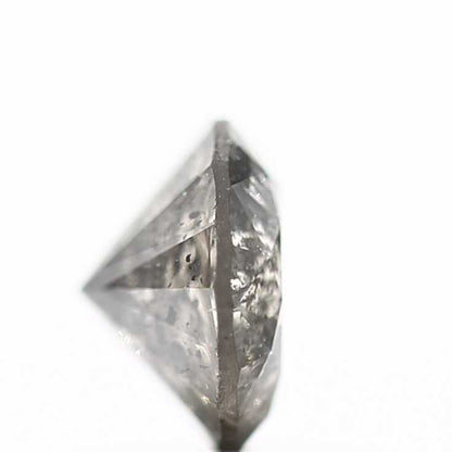 0.68 Carat Gray Round Cut Salt and Pepper Natural Loose Diamond 5.5 MM - Blackdiamond