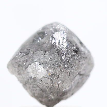 2.45 Carat Fancy Gray Octahedron Raw Rough Natural Diamond 7.50 MM - Blackdiamond