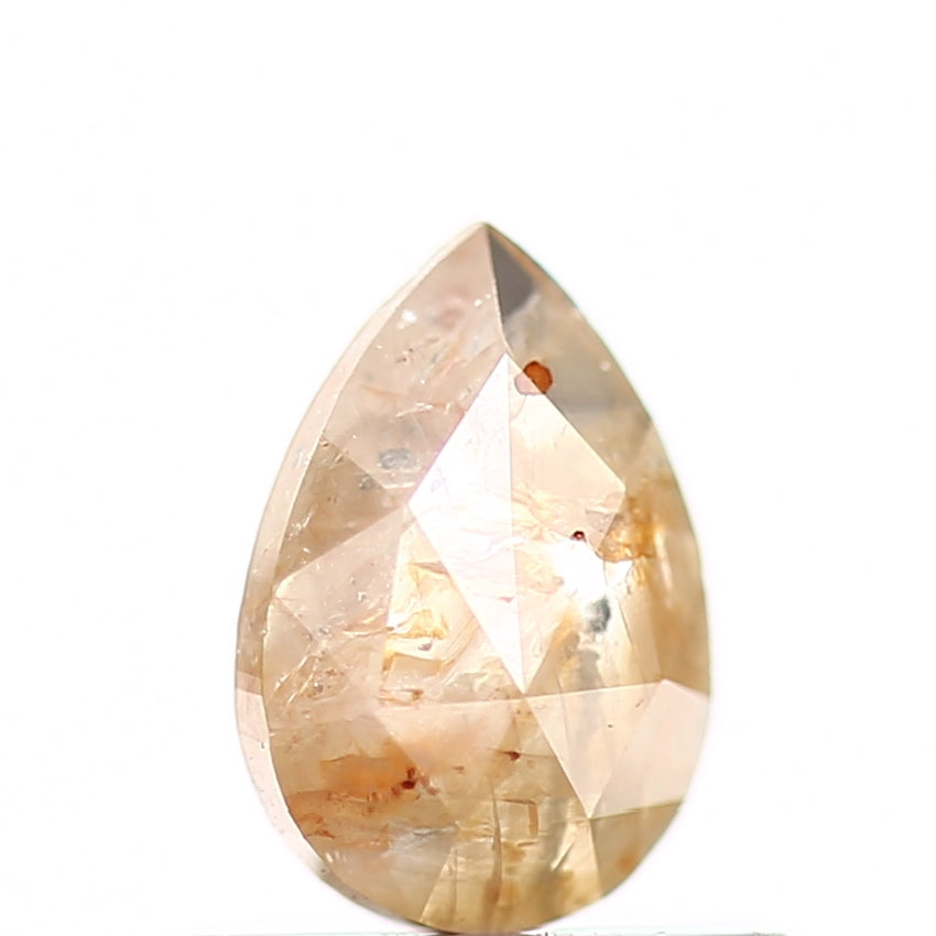 0.38 Carat Natural Pear Rose Cut Rustic Orange Diamond SDM460