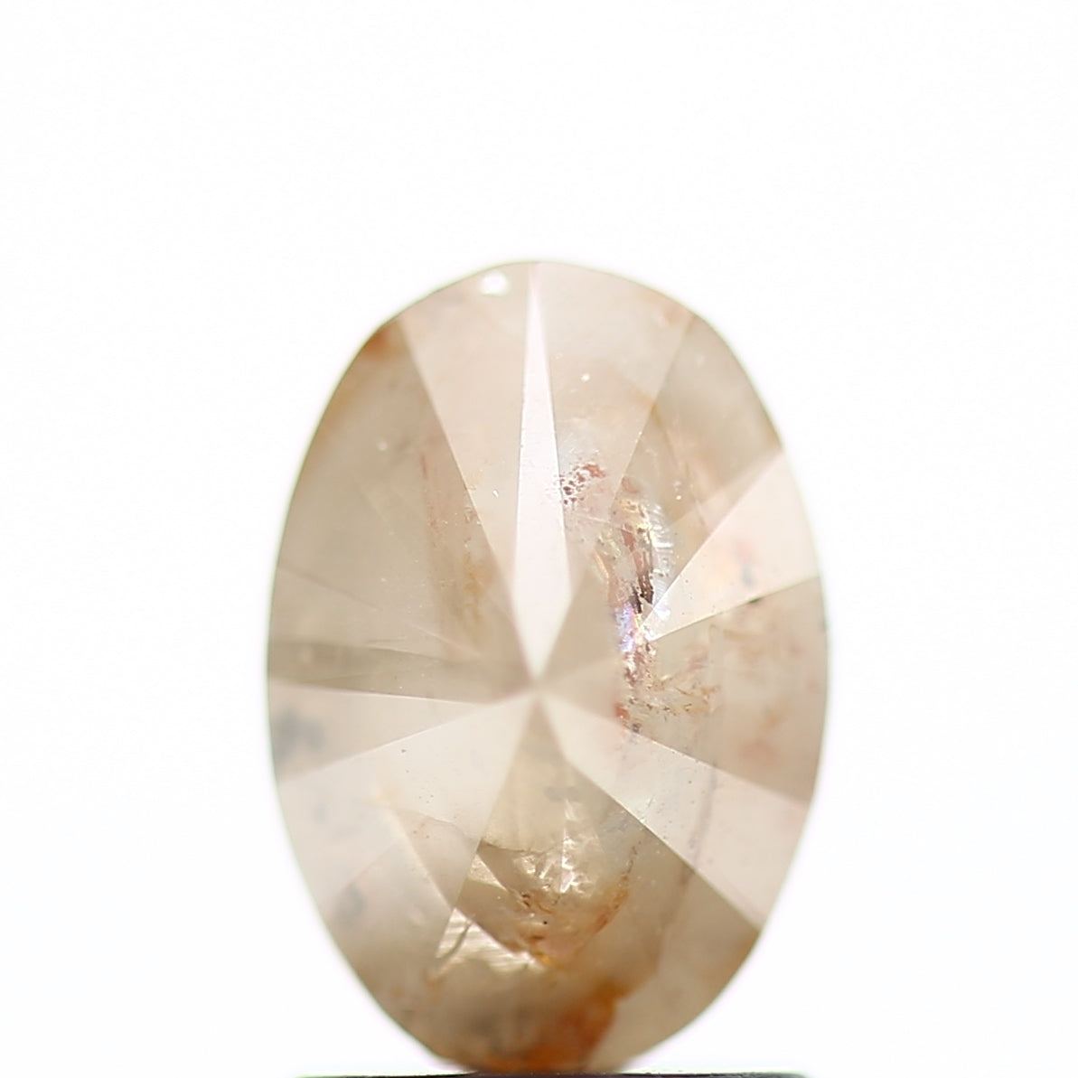 1.81 Carat Peach Oval Salt and Pepper Diamond 8.61 MM