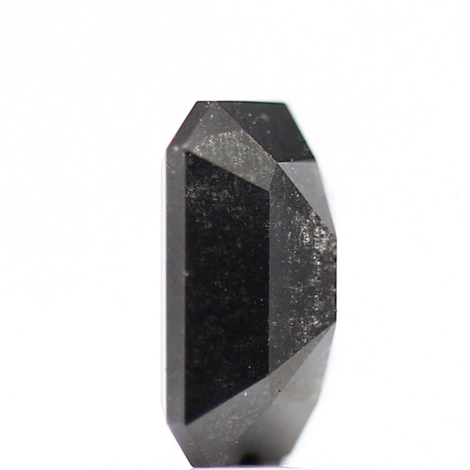 0.95 Carat 6.8 MM Natural Fancy Black Emerald Salt and Pepper Diamond - Blackdiamond