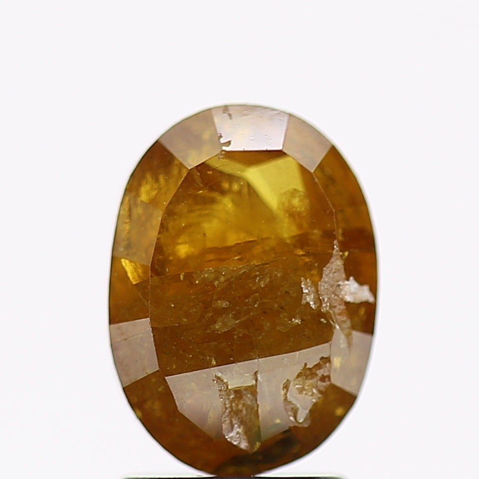 2.34 Carat Natural Oval Salt and Pepper Diamond Fancy Yellow 9.1 MM