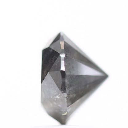 2.52 Carat 8 MM Round Cut Fancy Gray Salt and Pepper Natural Diamond - Blackdiamond