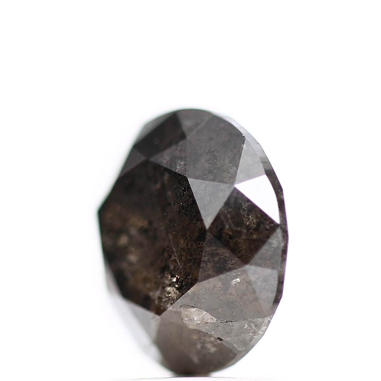 2.87 Carat Natural Dark Grey Round Loose Salt Pepper Diamond 8.7 MM - Blackdiamond