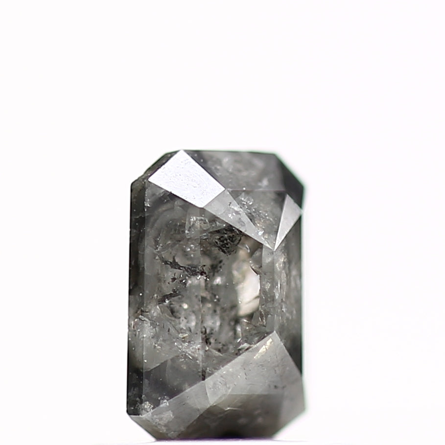 0.75 Carat 5.93 MM Natural Gray Emerald Salt and Pepper Diamond - Blackdiamond