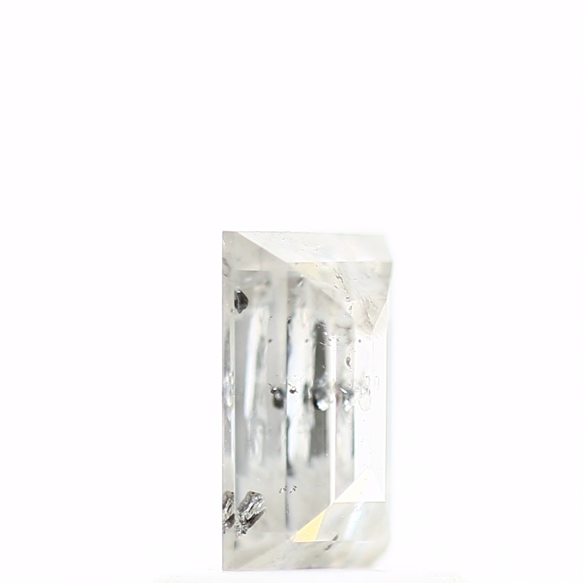 0.70 Carat 6.32 MM Natural White Baguette Cut Salt and Pepper Diamond - Blackdiamond