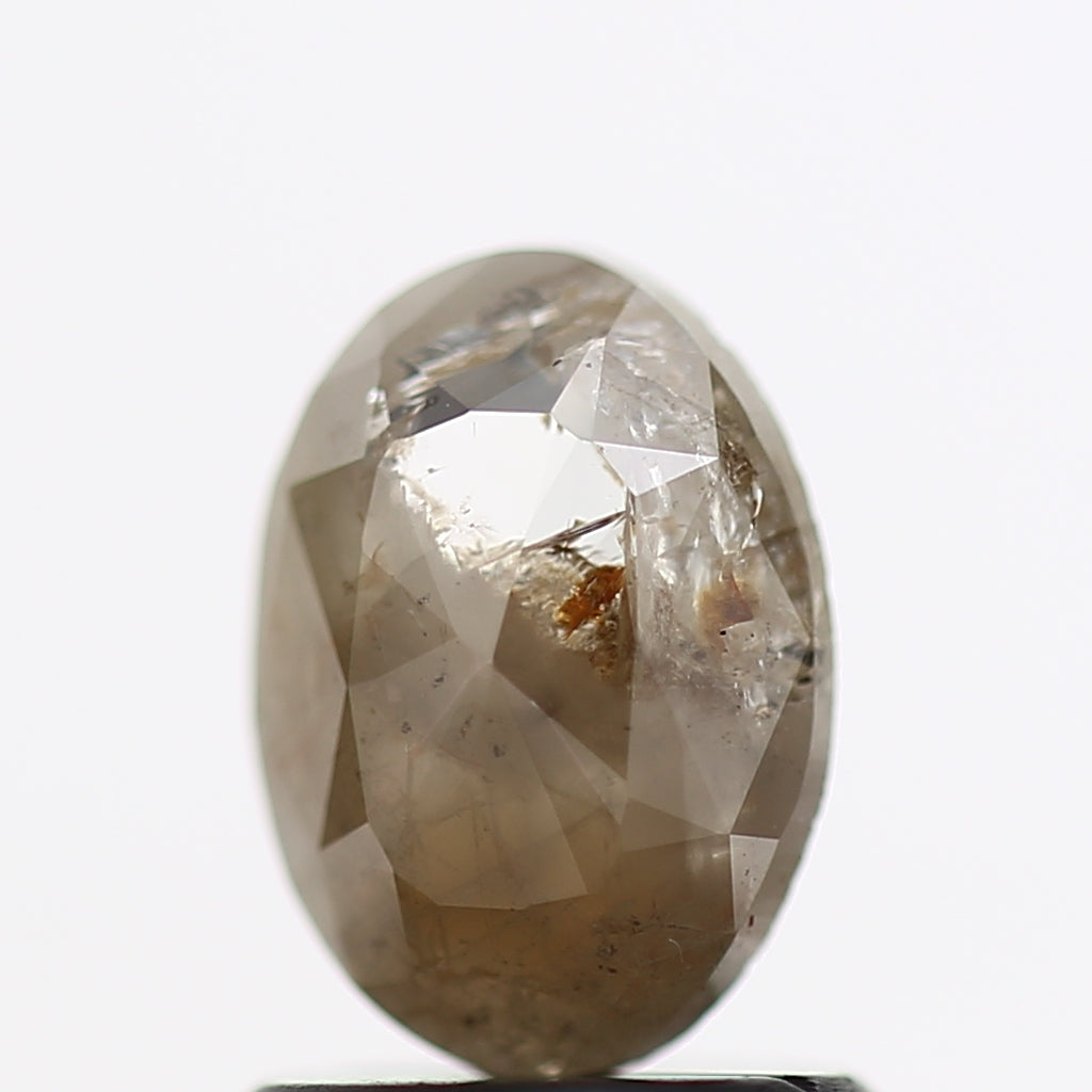 0.85 Carat Oval Brown Gray Natural Diamond 7.5 MM