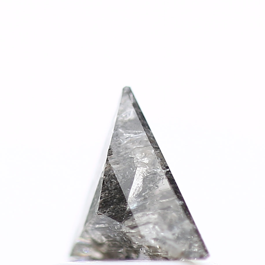 0.39 Carat 5.75 MM Natural Fancy Gray Triangle Salt and Pepper Diamond - Blackdiamond