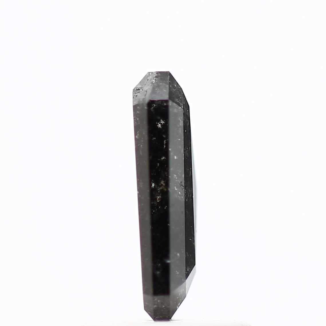 0.75 Carat 8.26 MM Natural Emerald Cut Black Salt and Pepper Diamond - Blackdiamond