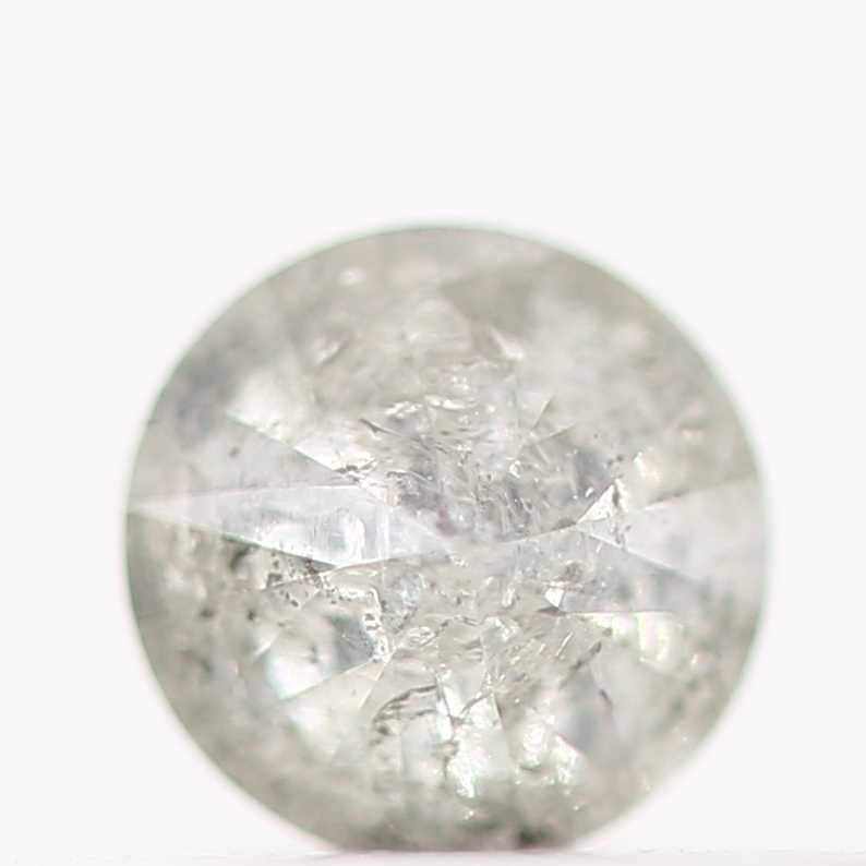 0.22 Carat Fancy Gray Round Cut Loose Salt and Pepper Diamond 3.7 MM - Blackdiamond